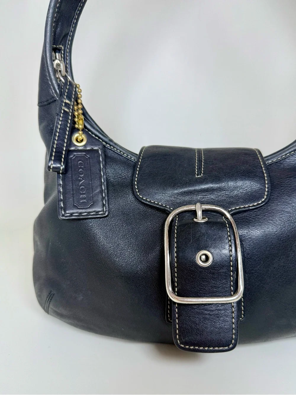 Coach 9282 Black Leather Soho Ergo Buckle Hobo Shoulder Bag Y2K